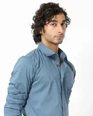 COTTON STRETCH PLAIN SHIRT BENEDICT - LIGHT BLUE Lightblue